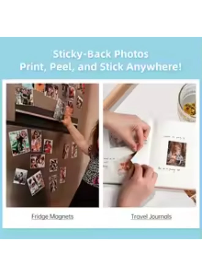 HPRT MT53 Color Photo Paper 2x3 Inch Self-Adhesive Sticky-Backed Photo Paper 20Pcs For Print Photos/Memorials/Patterns - Image 2